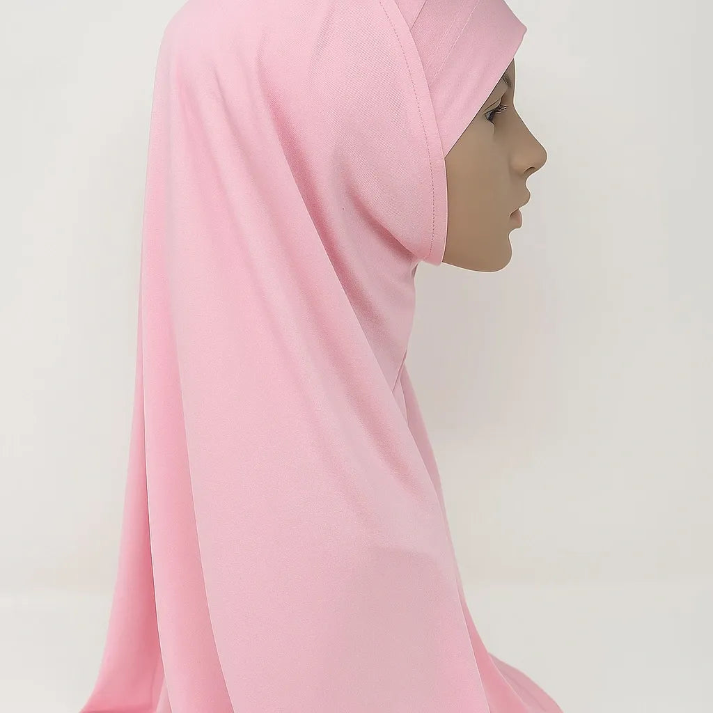 Light Pink 2-Piece Khimar Hijab Set