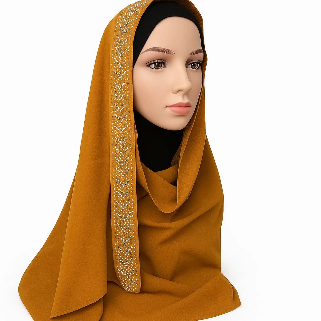 Mustard Rhinestone Hijab