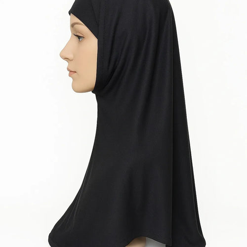 Black 2-Piece Khimar Hijab Set
