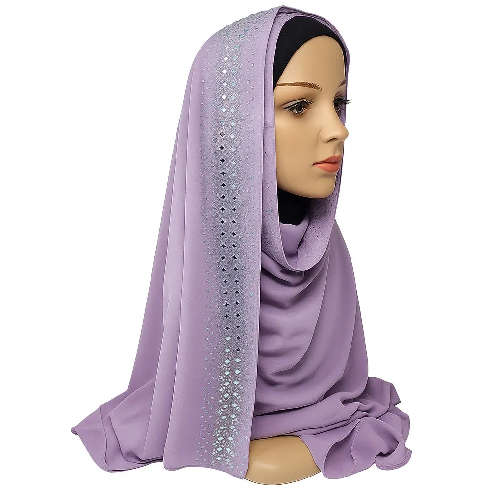 Lavender Rhinestone Hijab