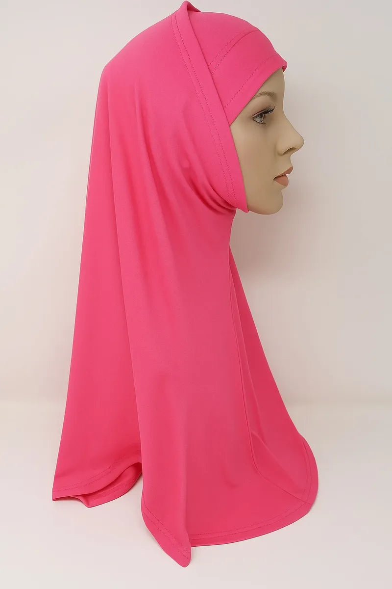 Hot Pink 2-Piece Khimar Hijab Set