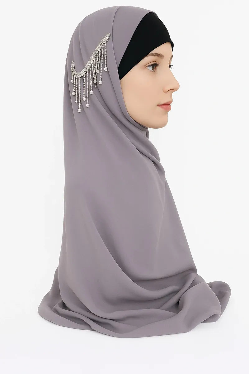 Grey Chiffon Hijab Scarf