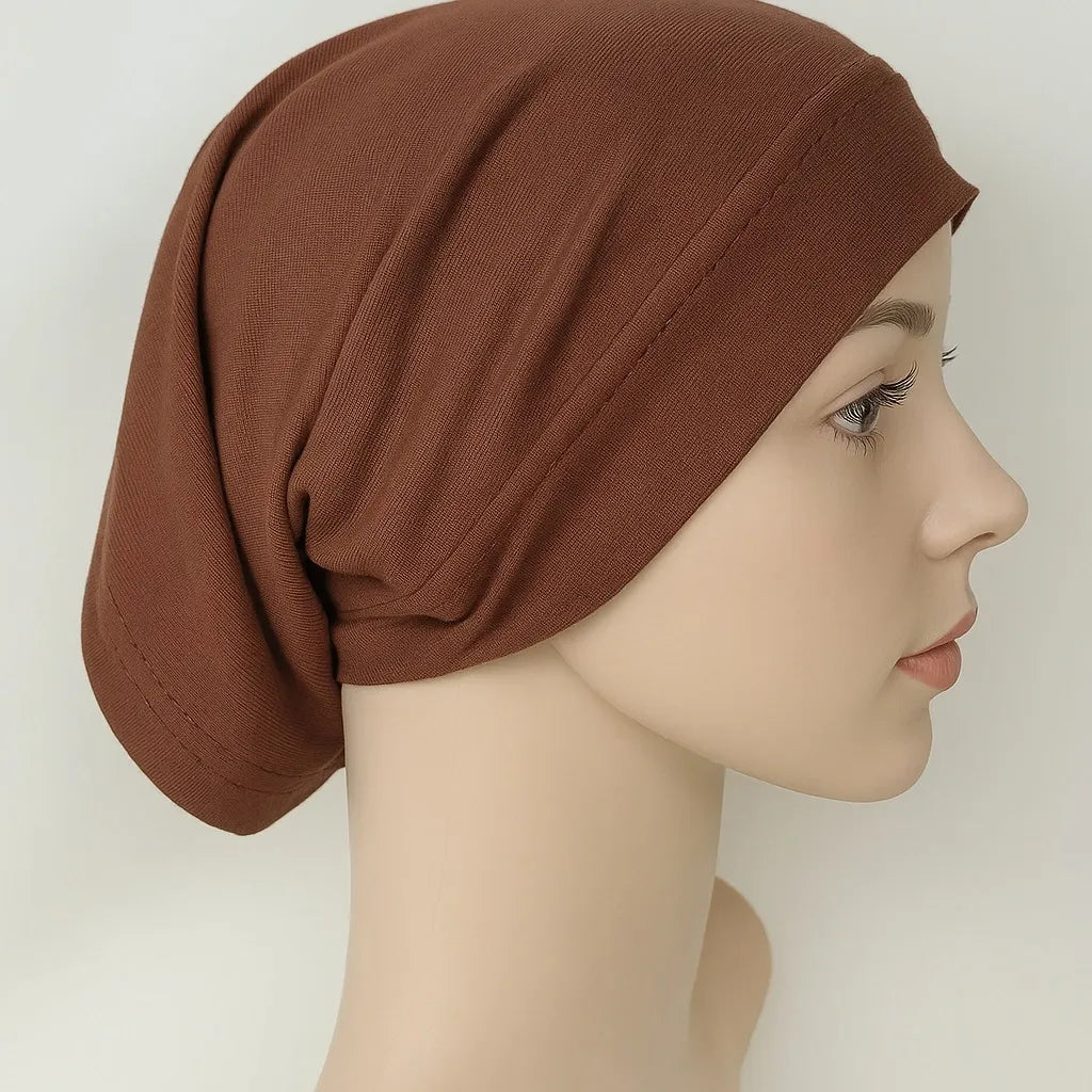 Dark Brown 2-Piece Khimar Hijab Set