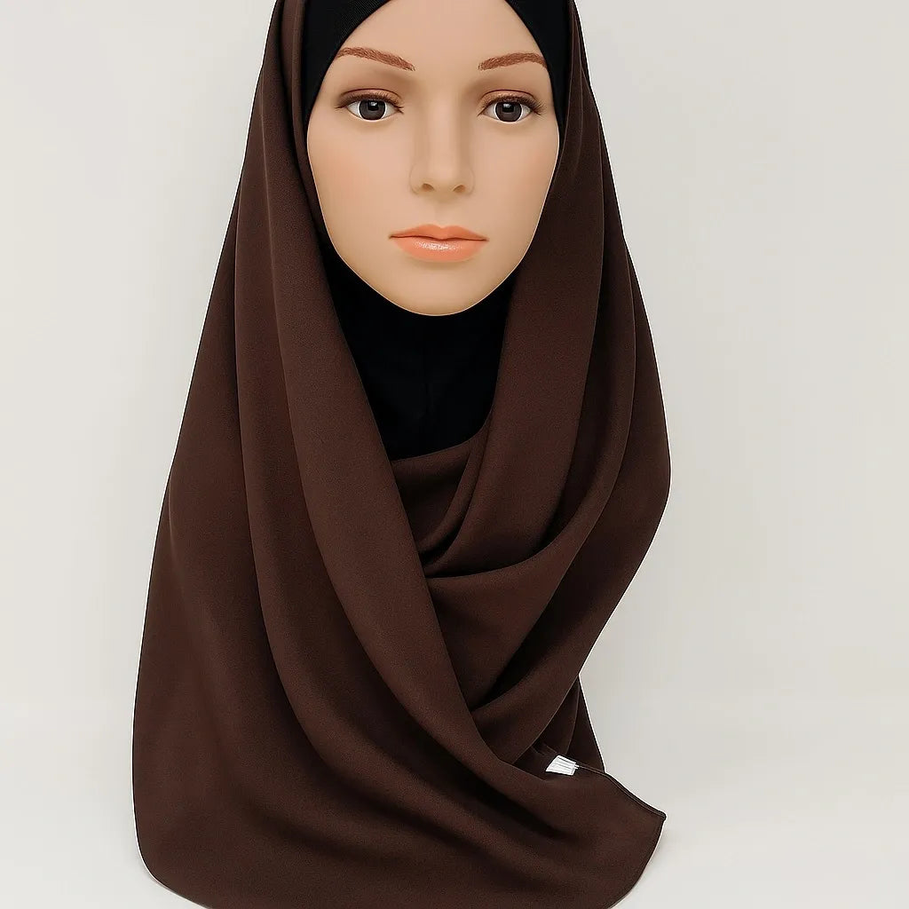 Dark Brown Chiffon Hijab Scarf