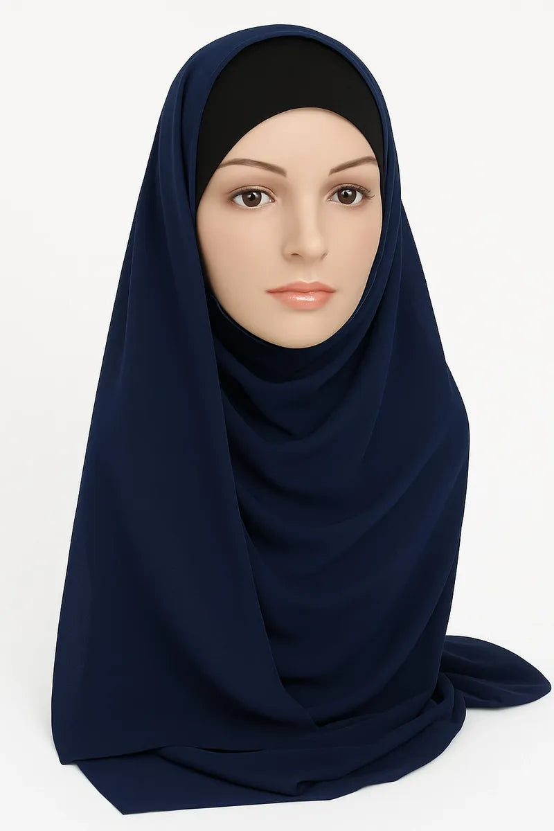 Denim Blue Chiffon Hijab Scarf
