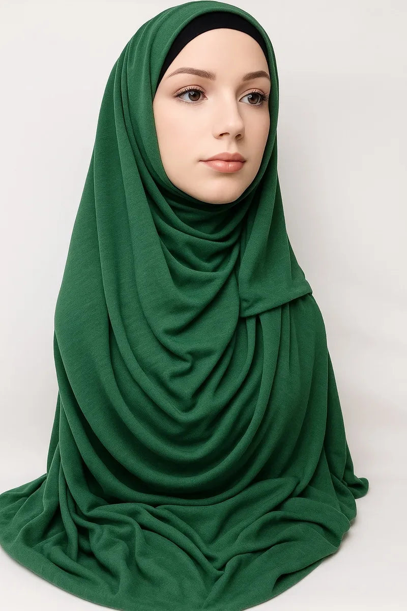 Dark Green Instant Jersey Hijab