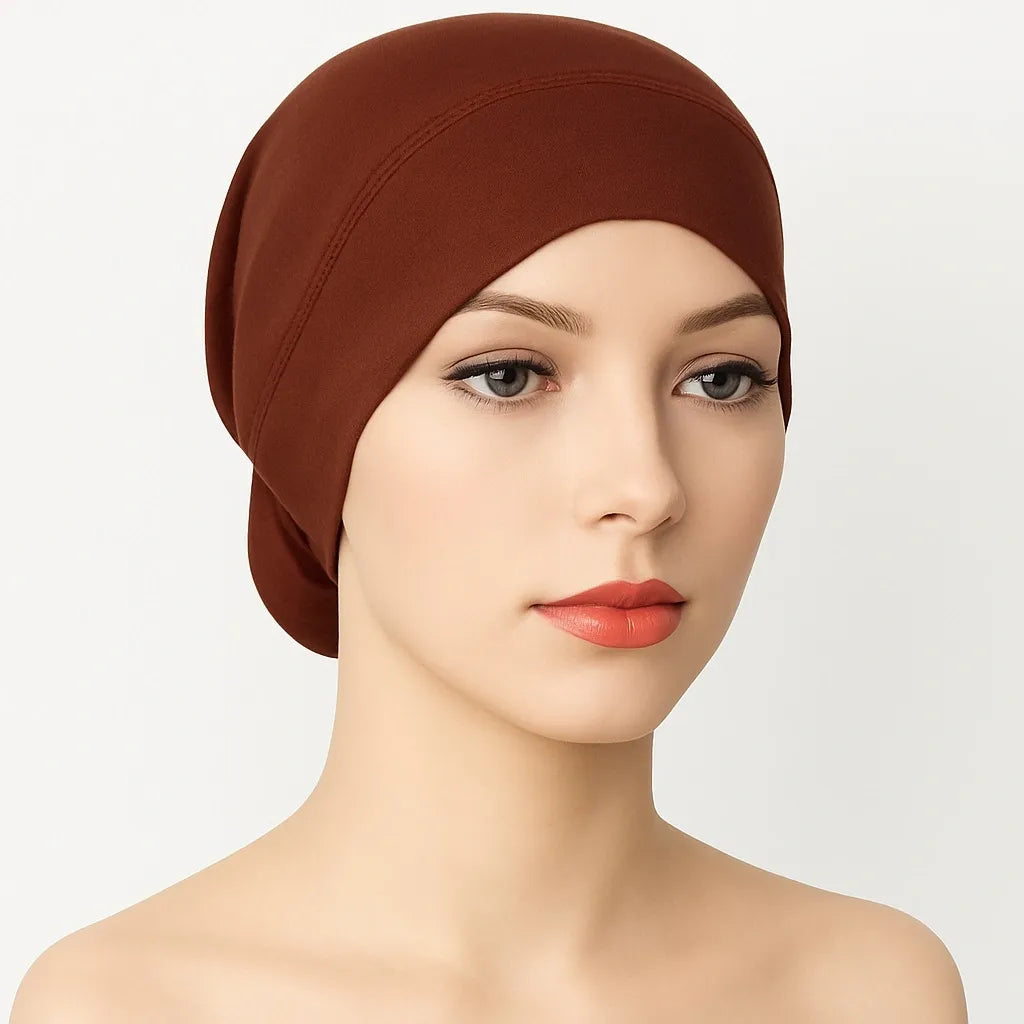 Dark Brown 2-Piece Khimar Hijab Set