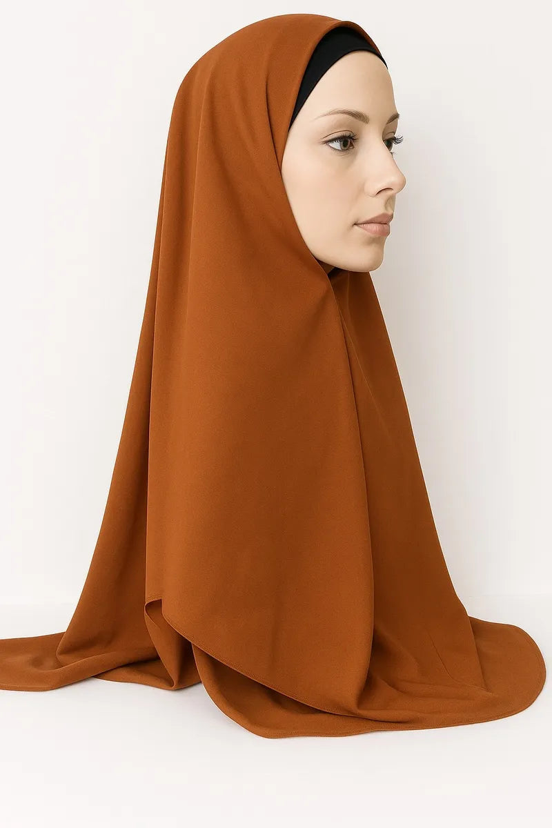 Brown Full Drape Khimar Hijab