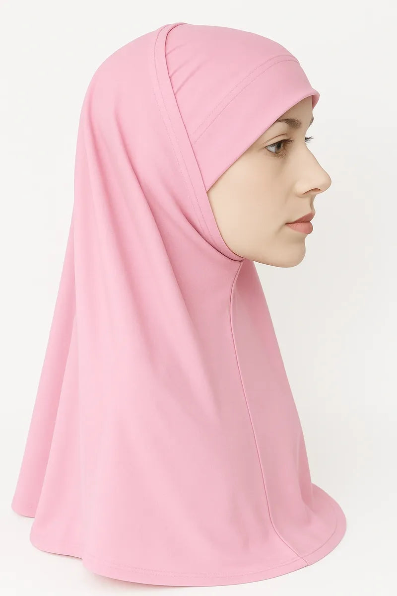Pink 2-Piece Khimar Hijab Set