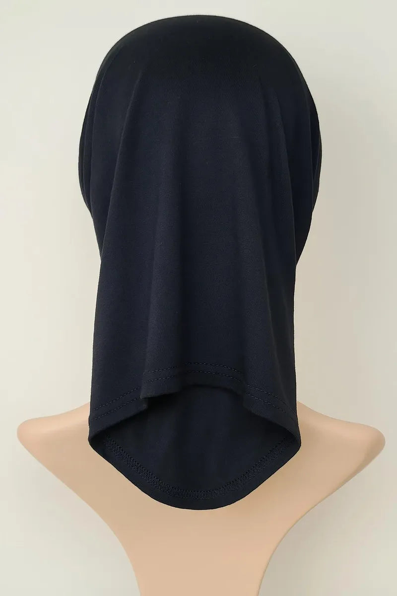 Black Stretch Hijab Undercap – Full Head Coverage