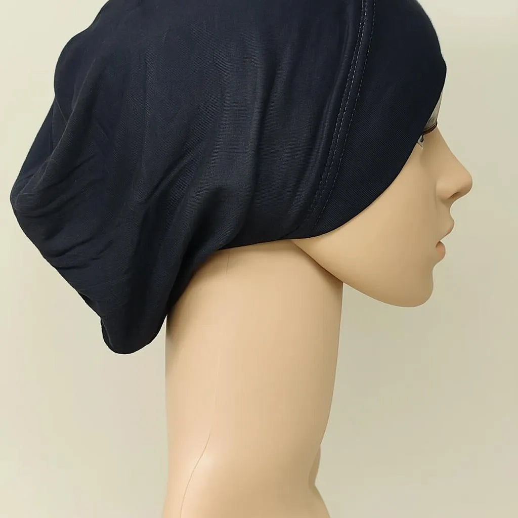 Black Hijab Undercap Cotton Stretch