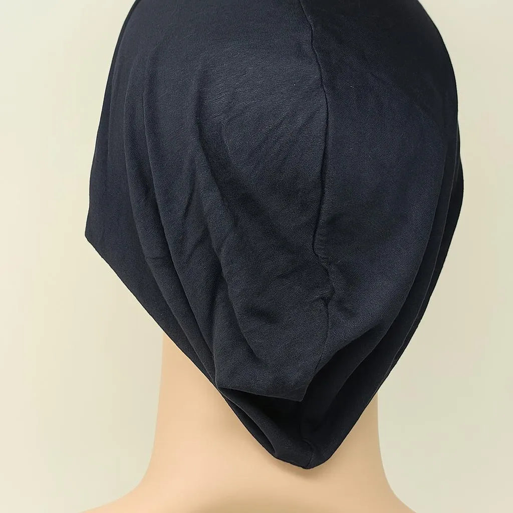 Black Hijab Undercap Cotton Stretch