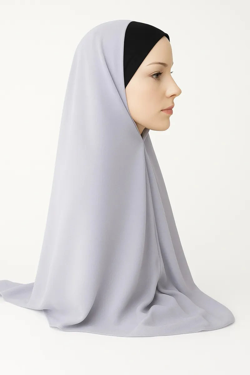Light Gray Full Drape Khimar Hijab