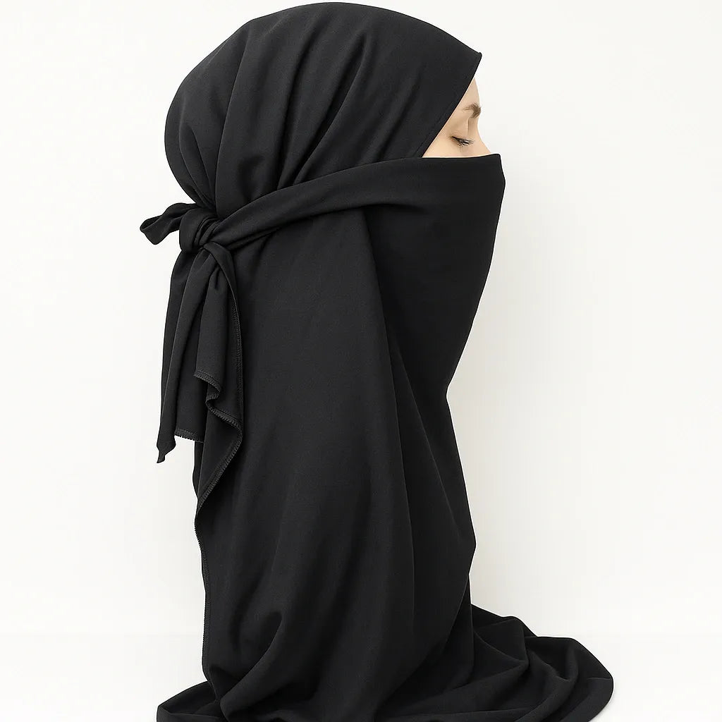 Black Heavy Jersey One-Piece Niqab