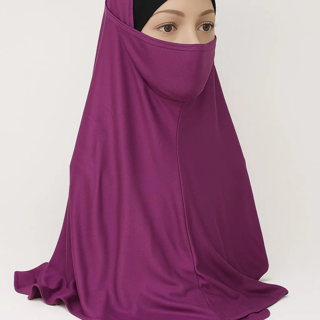 Plum Full Coverage Khimar Hijab