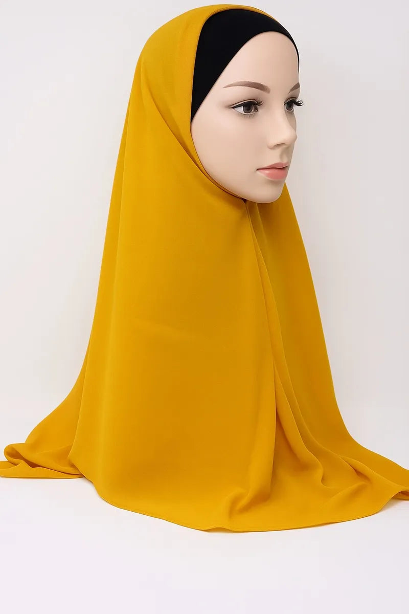 Mustard Yellow Full Drape Khimar Hijab