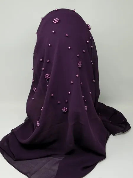 Purple Embellished Hijab