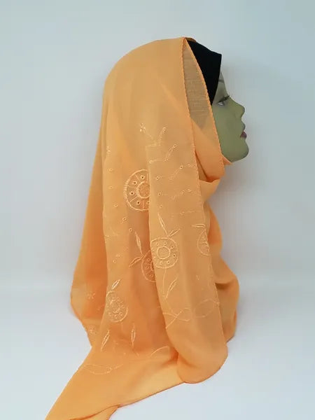 Orange Chiffon Hijab Scarf