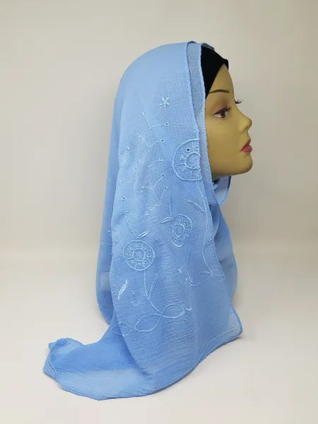 Light Blue Chiffon Hijab Scarf