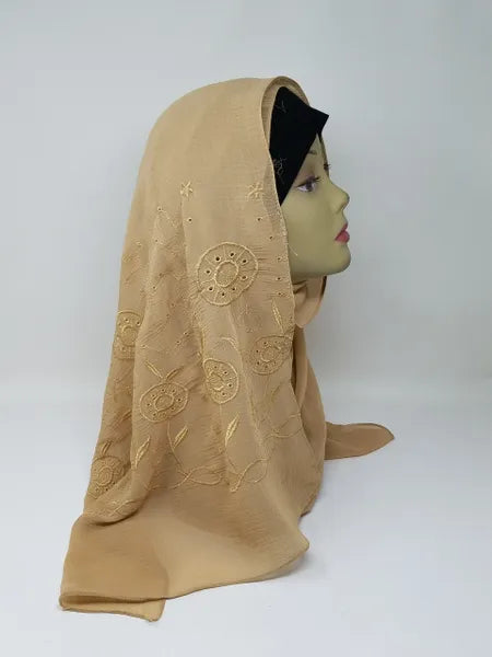 Tan Chiffon Hijab Scarf