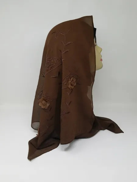 Dark Brown Chiffon Hijab Scarf