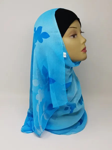 Blue Hijab Scarf Lightweight Modest Wrap