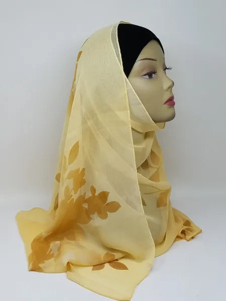 Yellow Hijab Scarf Lightweight Modest Wrap