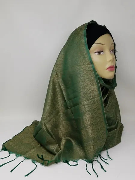 Green Hijab Scarf Lightweight Wrap