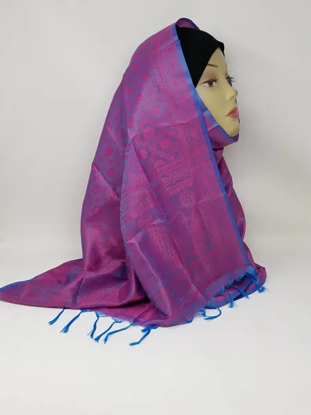 Purple Blue Pattern Hijab Scarf