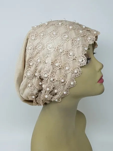 Beige Embellished Turban
