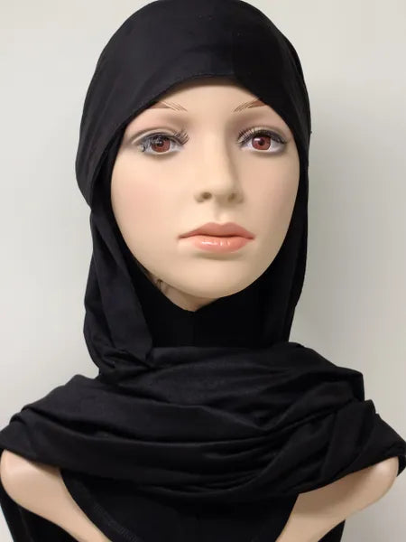 Black Suede Hijab with Headband