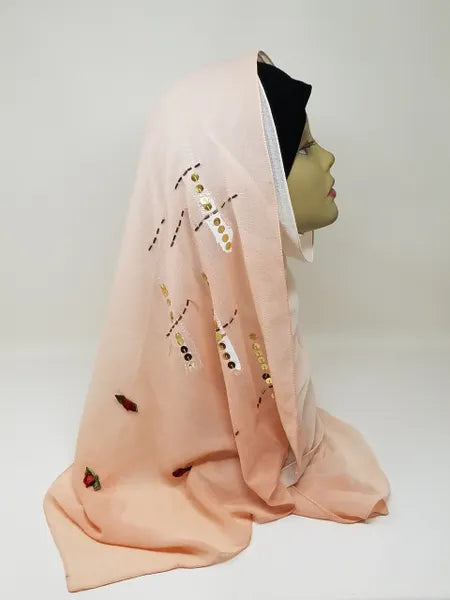 Peach Chiffon Hijab Scarf