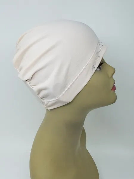 Off White Stretch Cap Hijab