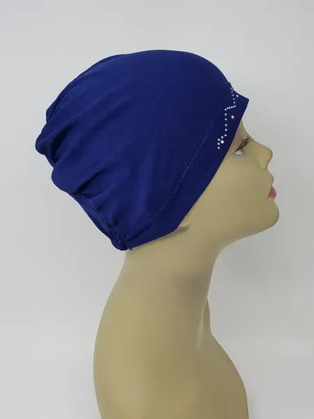 Blue Stretch Cap Hijab