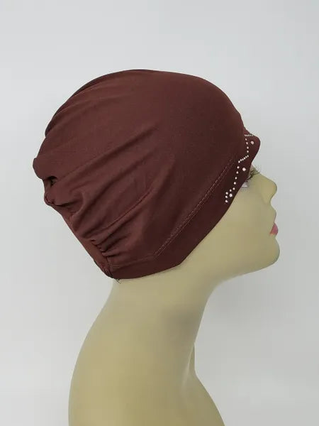 Brown Stretch Cap Hijab