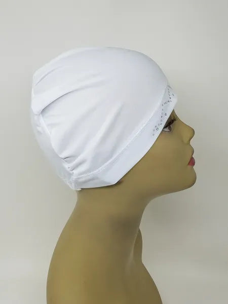 White Stretch Cap Hijab