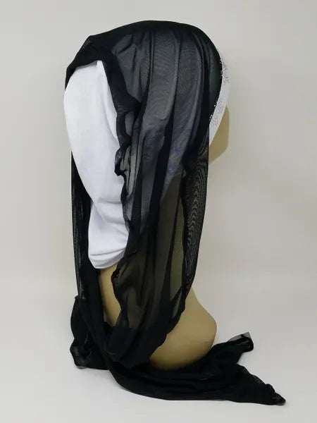 White Long Wrap Turban Hijab