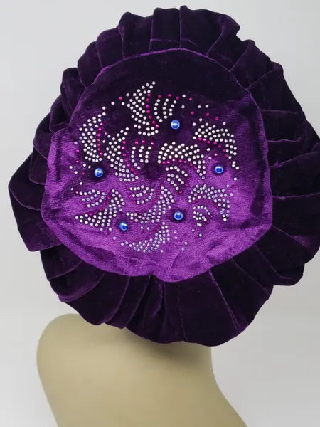 Purple Rhinestone Turban