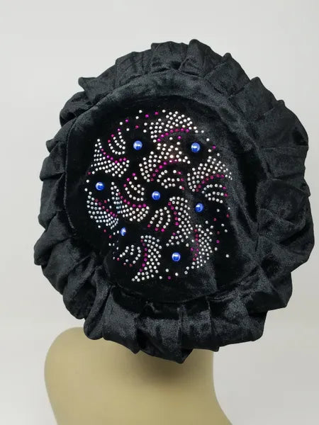 Black Rhinestone Turban