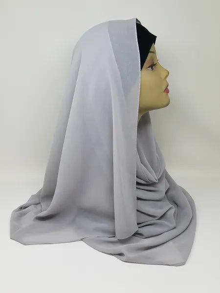Gray Chiffon Hijab Scarf