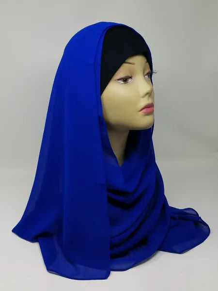 Royal Blue Chiffon Hijab Scarf