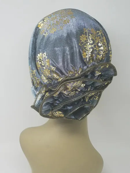 Blue Gold Pattern Turban
