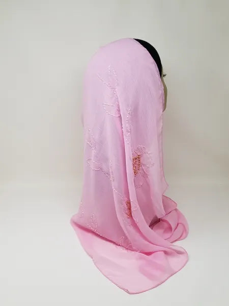 Pink Chiffon Hijab Scarf