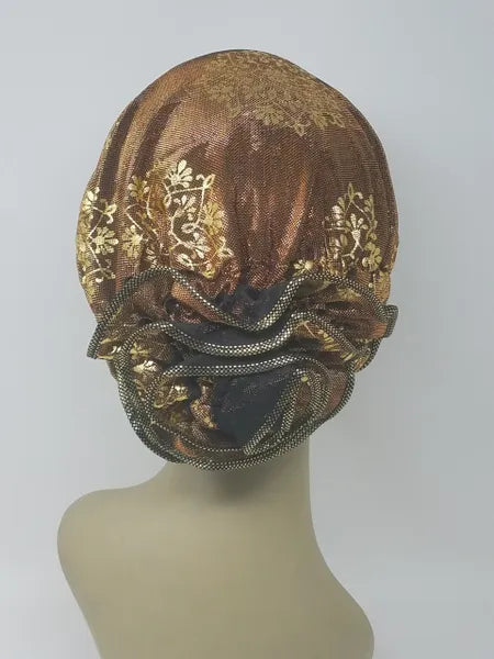 Brown Gold Pattern Turban