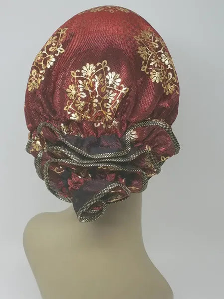 Red Gold Pattern Turban