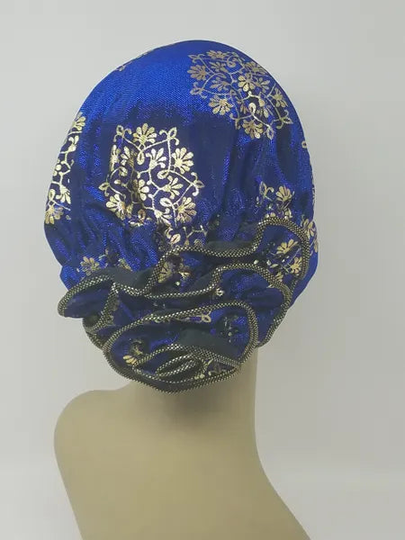 Royal Blue Gold Turban