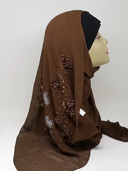 Chocolate Brown Chiffon Hijab Scarf