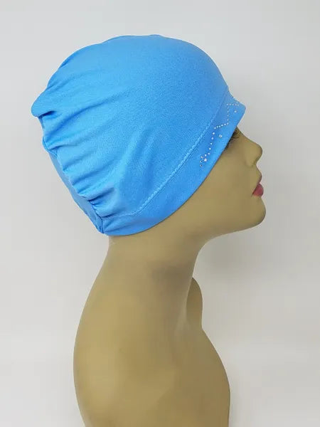 Blue Stretch Cap Hijab