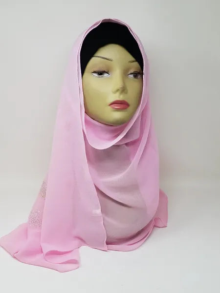 Pink Chiffon Hijab Scarf