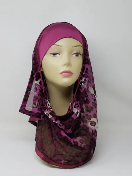 Printed Attached Underscarf Hijab